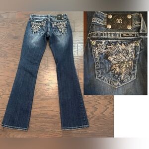 Miss Me Embellished Boot Cut Low Rise Jeans 27 x 34 Inseam